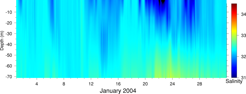 Salinity, January 2004